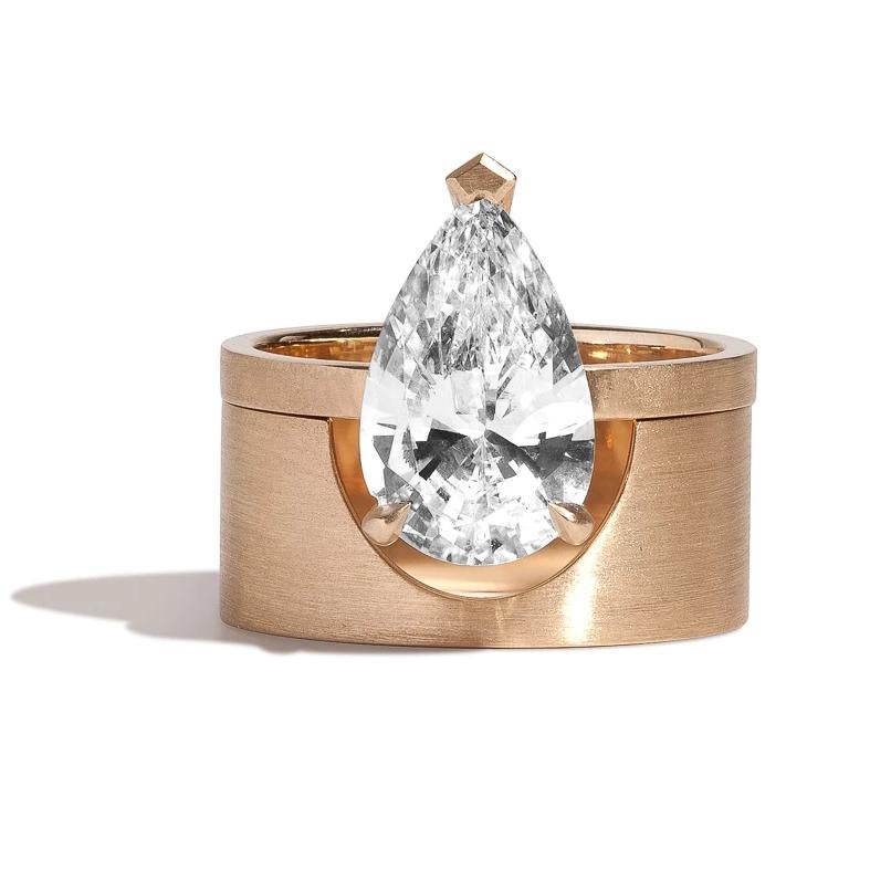 Mid-Century Kahn Pear Ring with Cigar Band – Shahla Karimi