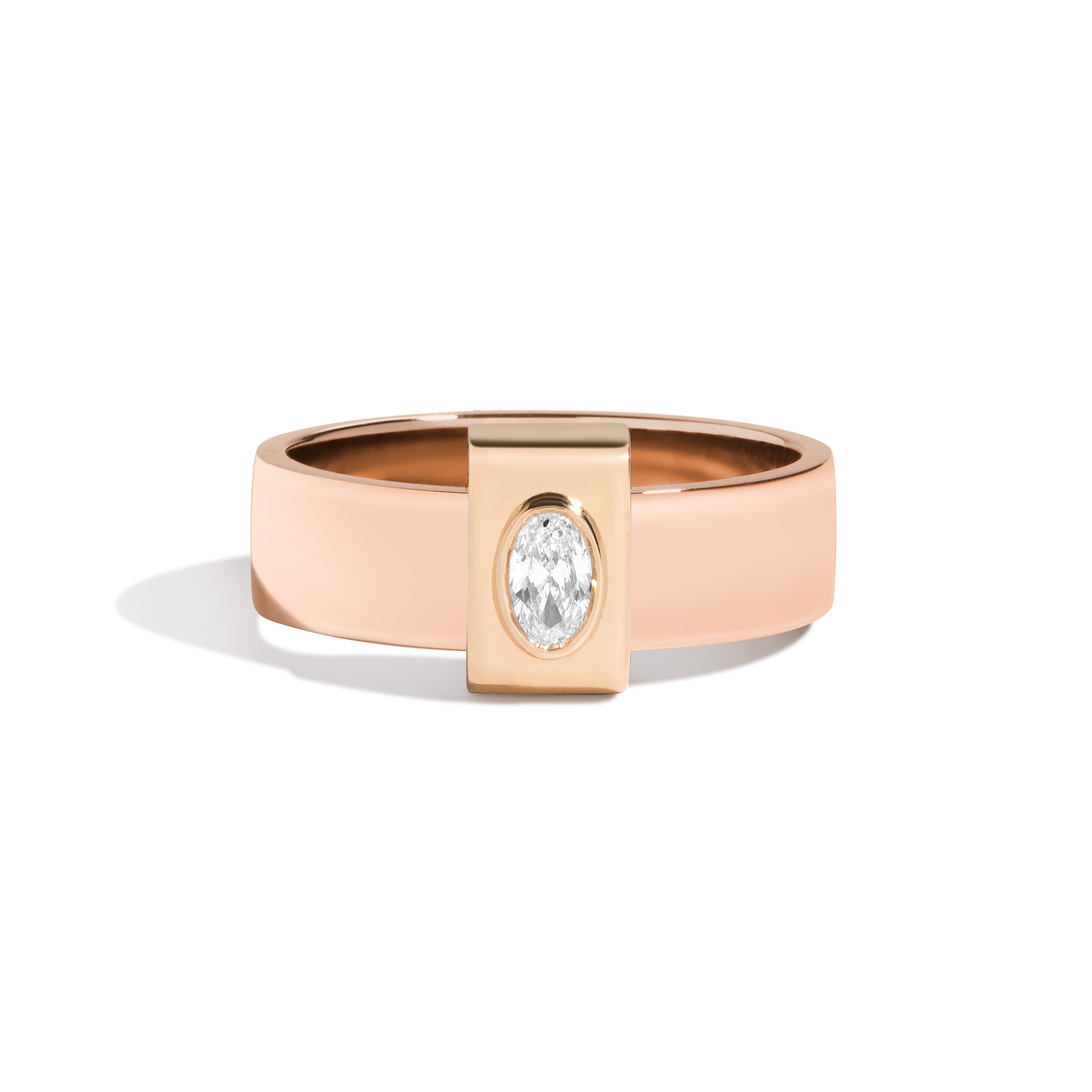 Shahla Karimi Signature 14K Rose Gold 6mm Band With Oval 14K Yellow Gold  Wrap