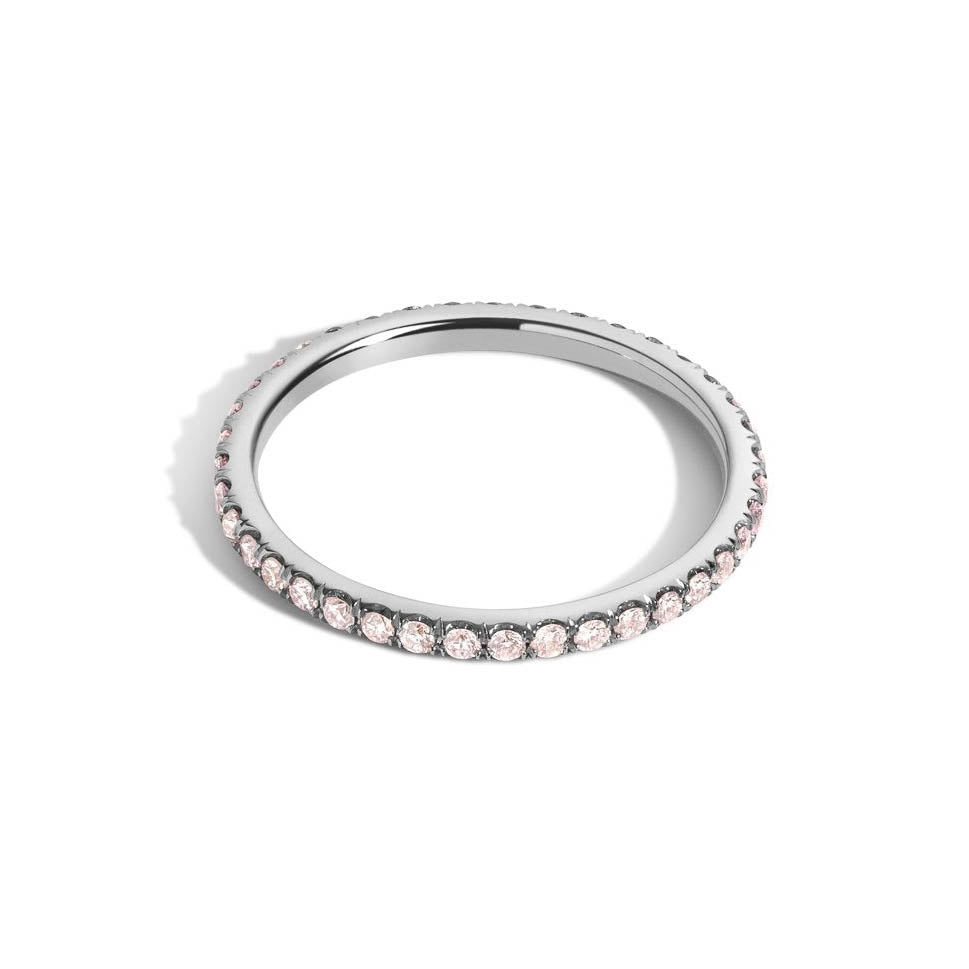 1.8mm Scoop-Set Eternity Band with Pink Diamonds