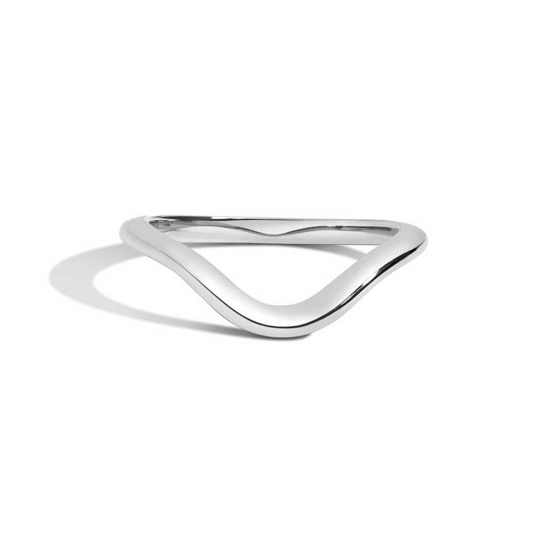 Shahla Karimi Jewelry Curved Band 14K White Gold or Platinum