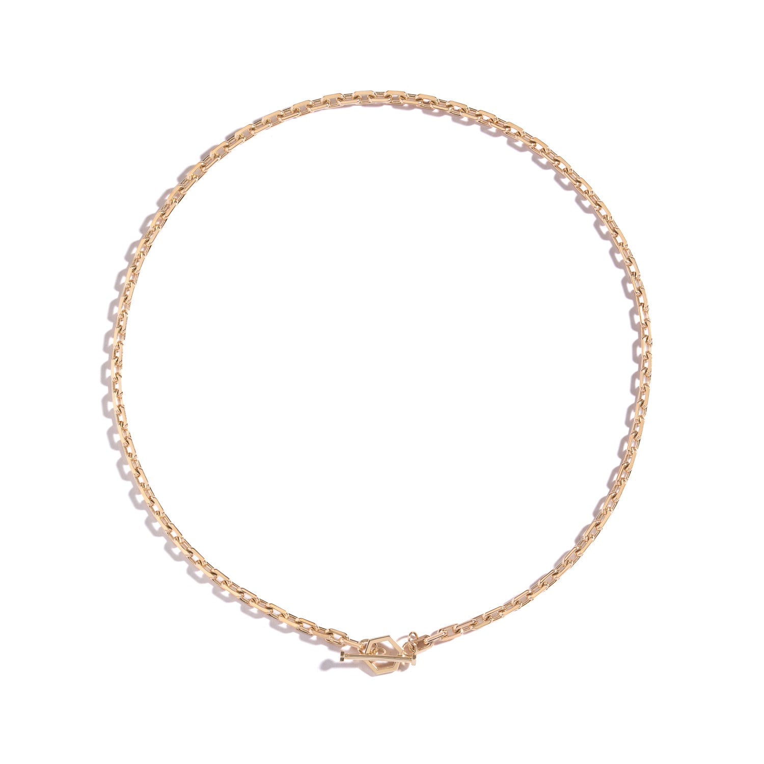 Shahla Karimi 4mm Toggle Chain 16" in 14K Yellow Gold.
