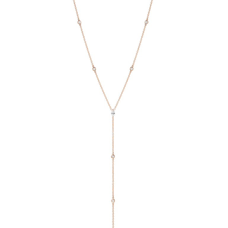 Shahla Karimi Jewelry Diamond Foundry - Marquise Body Chain w/ White Diamond  - 14K Rose gold