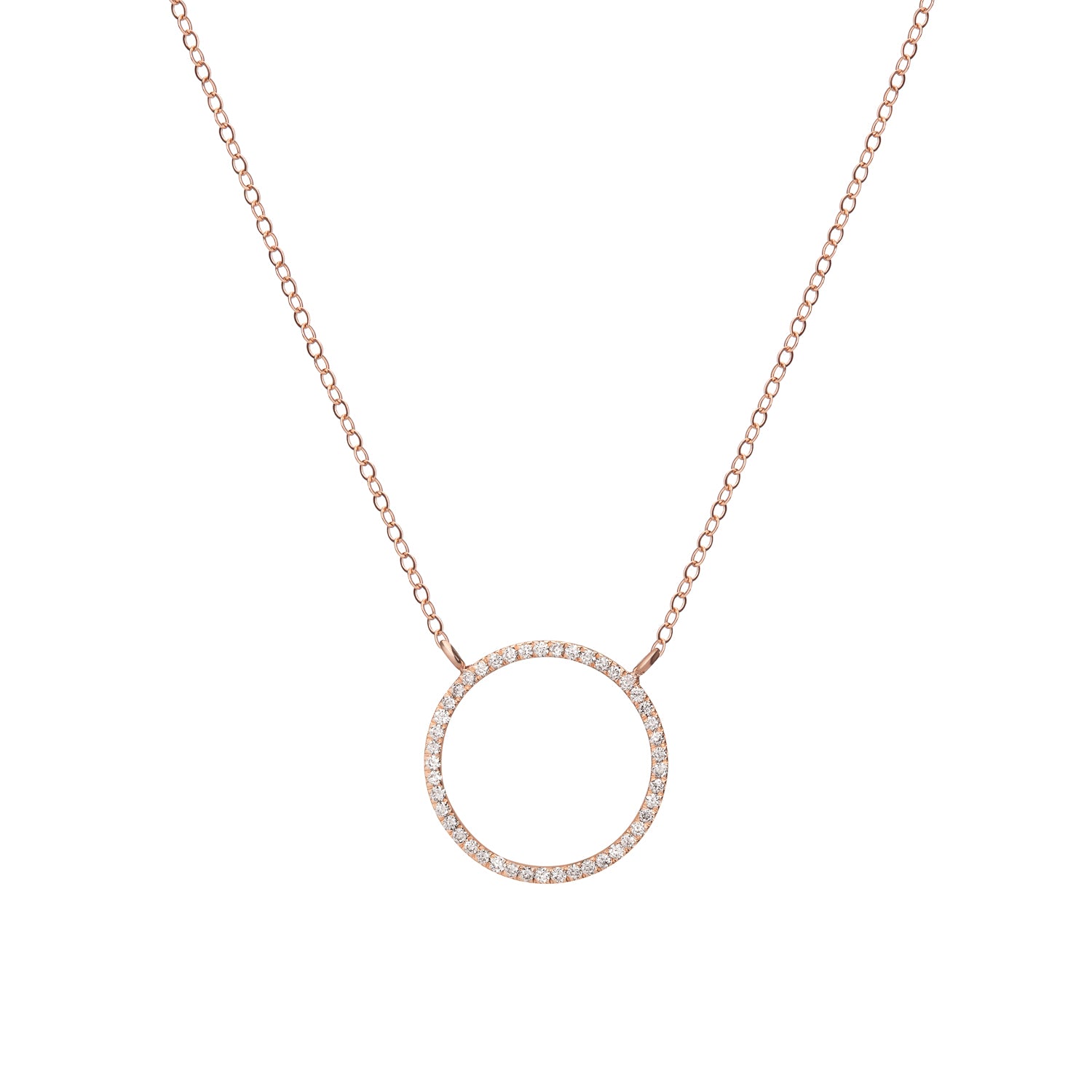 Shahla Karimi Jewelry Landmark Collection Central Park Hoop Necklace 14K Rose Gold
