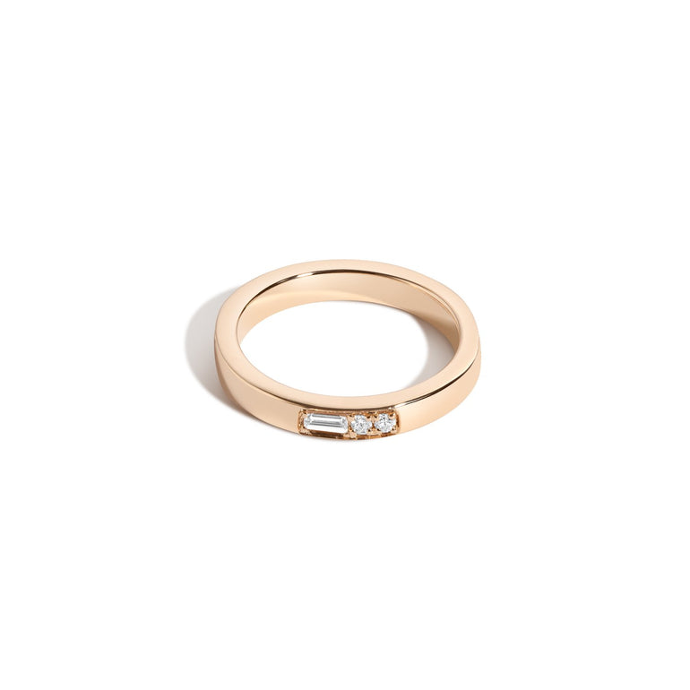 Shahla Karimi Jewelry Morse Code Series Ring 14K Yellow Gold - Letter "D"