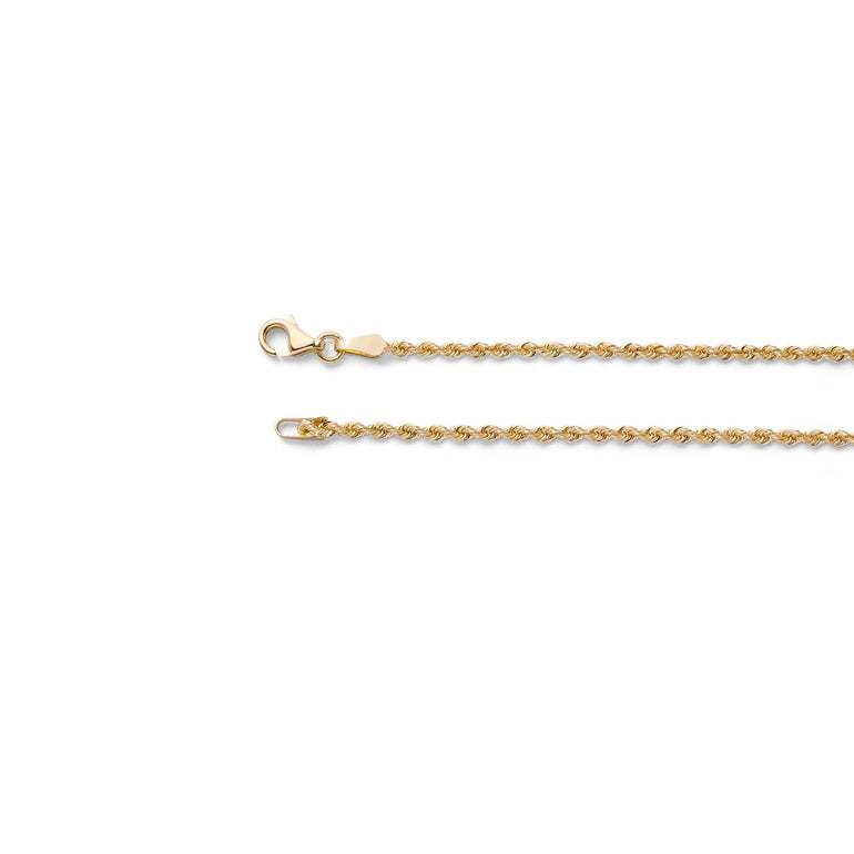 Shahla Karimi 1.8mm Solid Rope Chain 20" 14K Yellow Gold Clasps