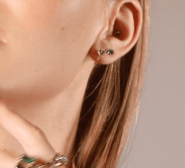 Emerald-Cut Claw Earrings