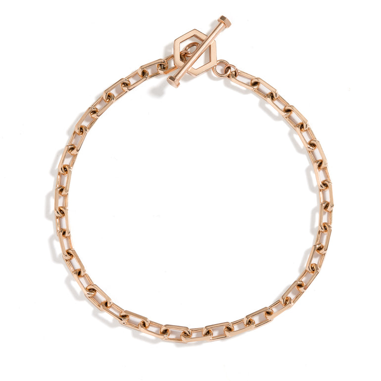 Shahla Karimi 4mm Toggle Charm Chain Bracelet 6.5" 14K Rose Gold