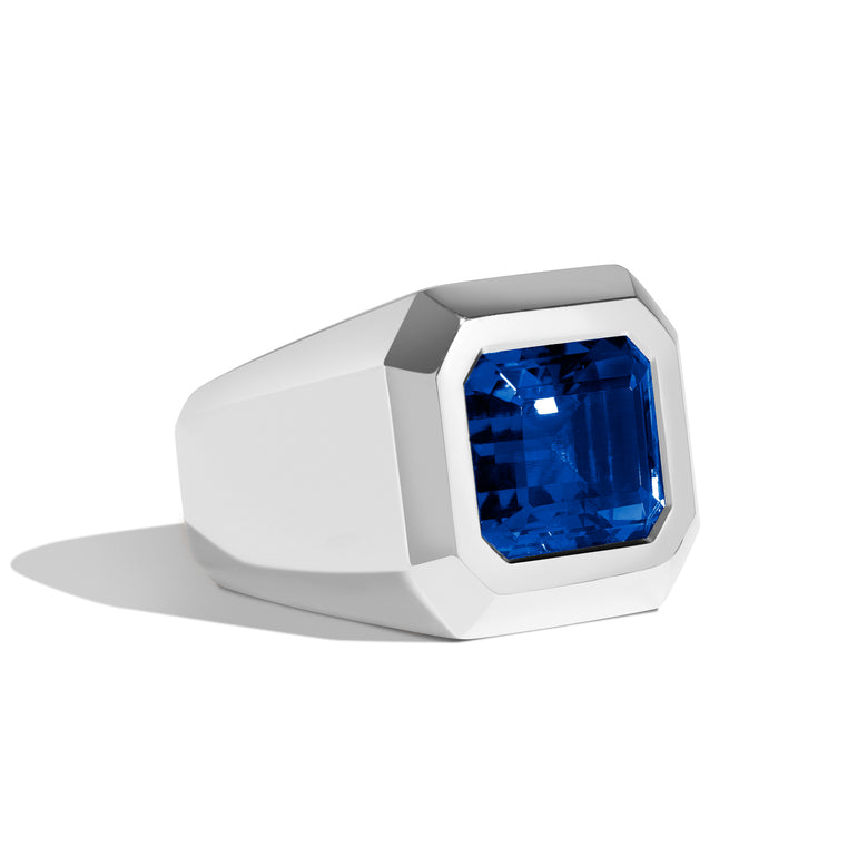 Shahla Karimi Jewelry Super Bowl Ring Sapphire 14K White Gold or Platinum Side