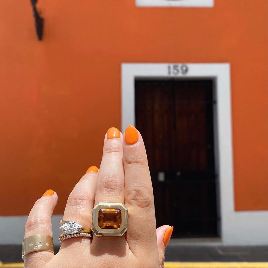 citrine ring on hand