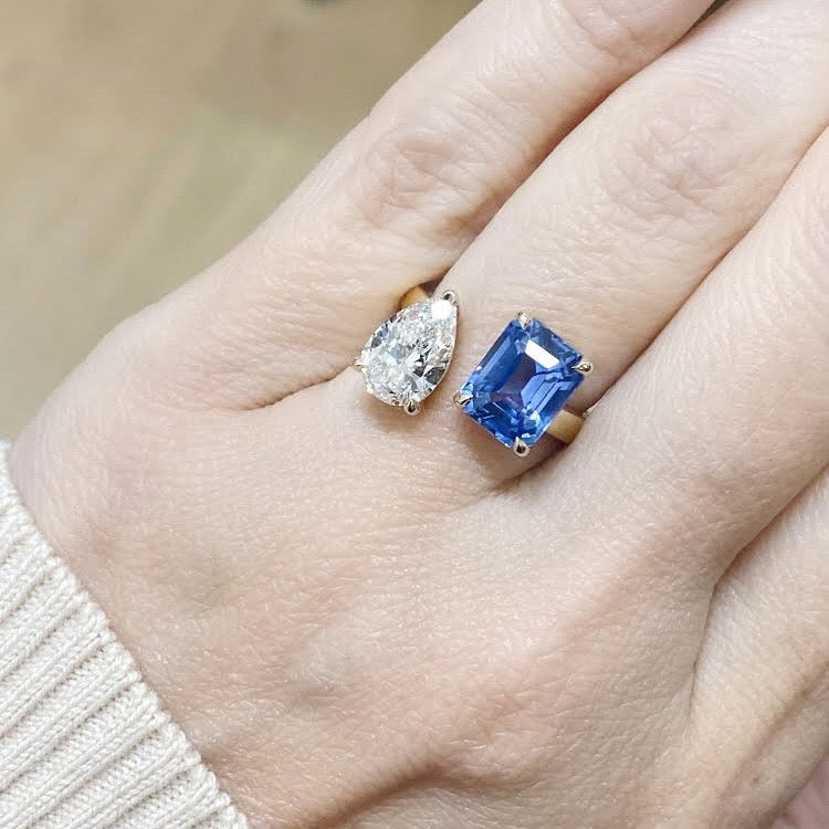 2 stone ring on hand