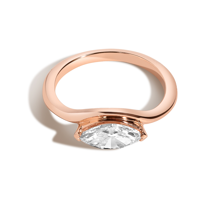 marquise eye ring in rose gold