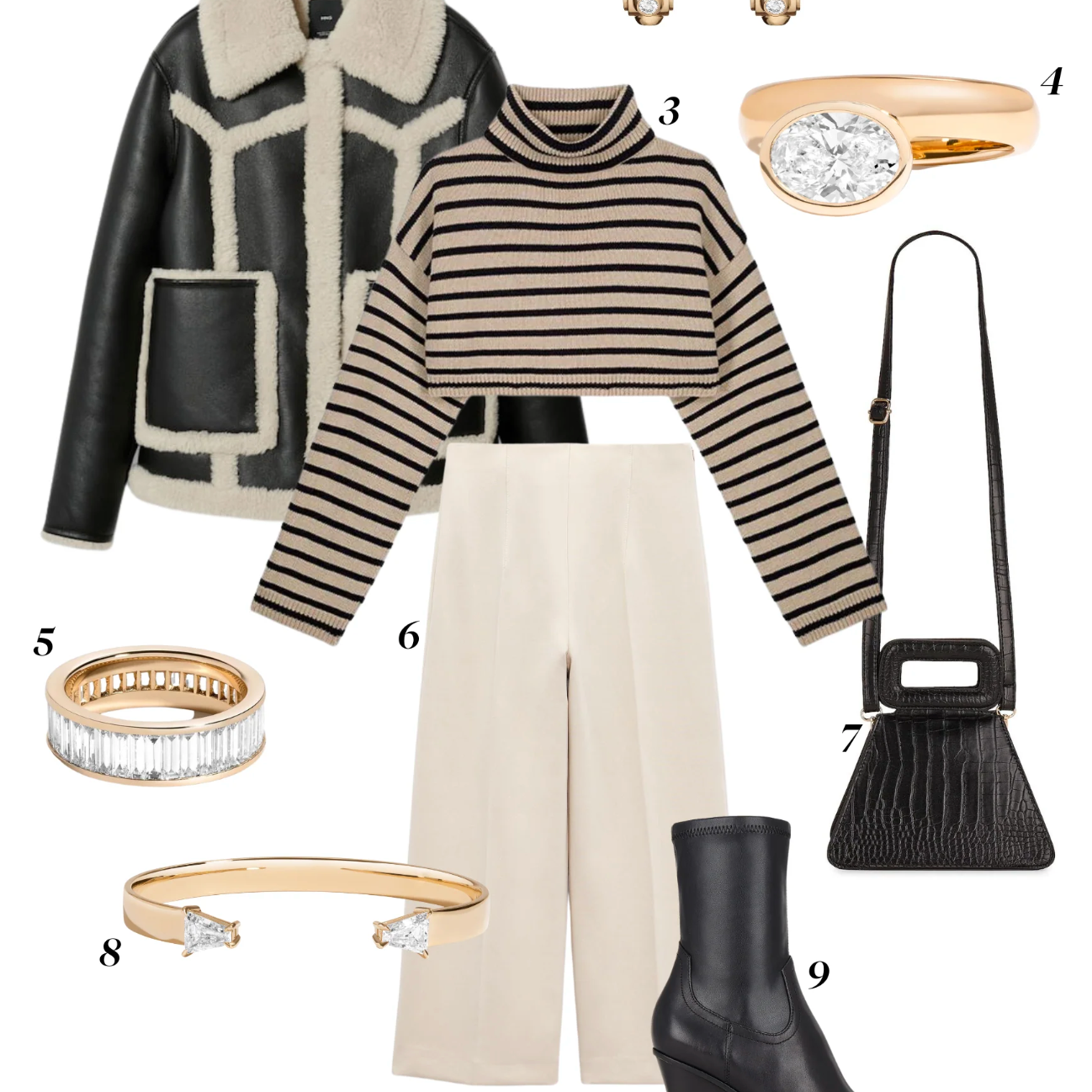 outfit and jewelry collage