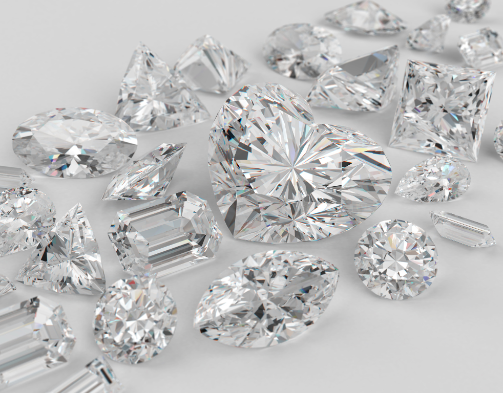 diamonds on gray background