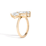 Shahla Karimi 2-Stone Pear Ring With Lozenge 14K Yellow Gold