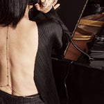 Azadi Puff-Set Convertible Body Chain by Shahla Karimi on person