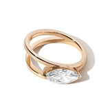 Shahla Karimi Jewelry Marquise V Ring in 14/18K Yellow Gold 