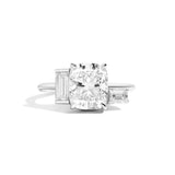 Shahla Karimi 3-Stone Cushion-Cut Ring (with Emerald + Baguette) 14K White Gold