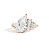 Shahla Karimi 4-Stone Pear Ring (with Long Baguette + Emerald + Asscher) 14K Rose Gold