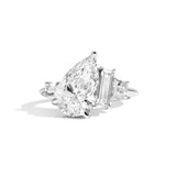 Shahla Karimi 4-Stone Pear Ring (with Long Baguette + Emerald + Asscher) 14K White Gold