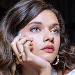 Shahla Karimi Aether X Shahla Emerald Wide Side Set Rivet Engagement Ring 14K Yellow Gold