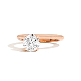 Shahla Karimi Aether X Shahla Round Thin Side Set Rivet Engagement Ring 14K Rose Gold
