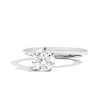 Shahla Karimi Aether X Shahla Round Thin Side Set Rivet Engagement Ring 14K White Gold