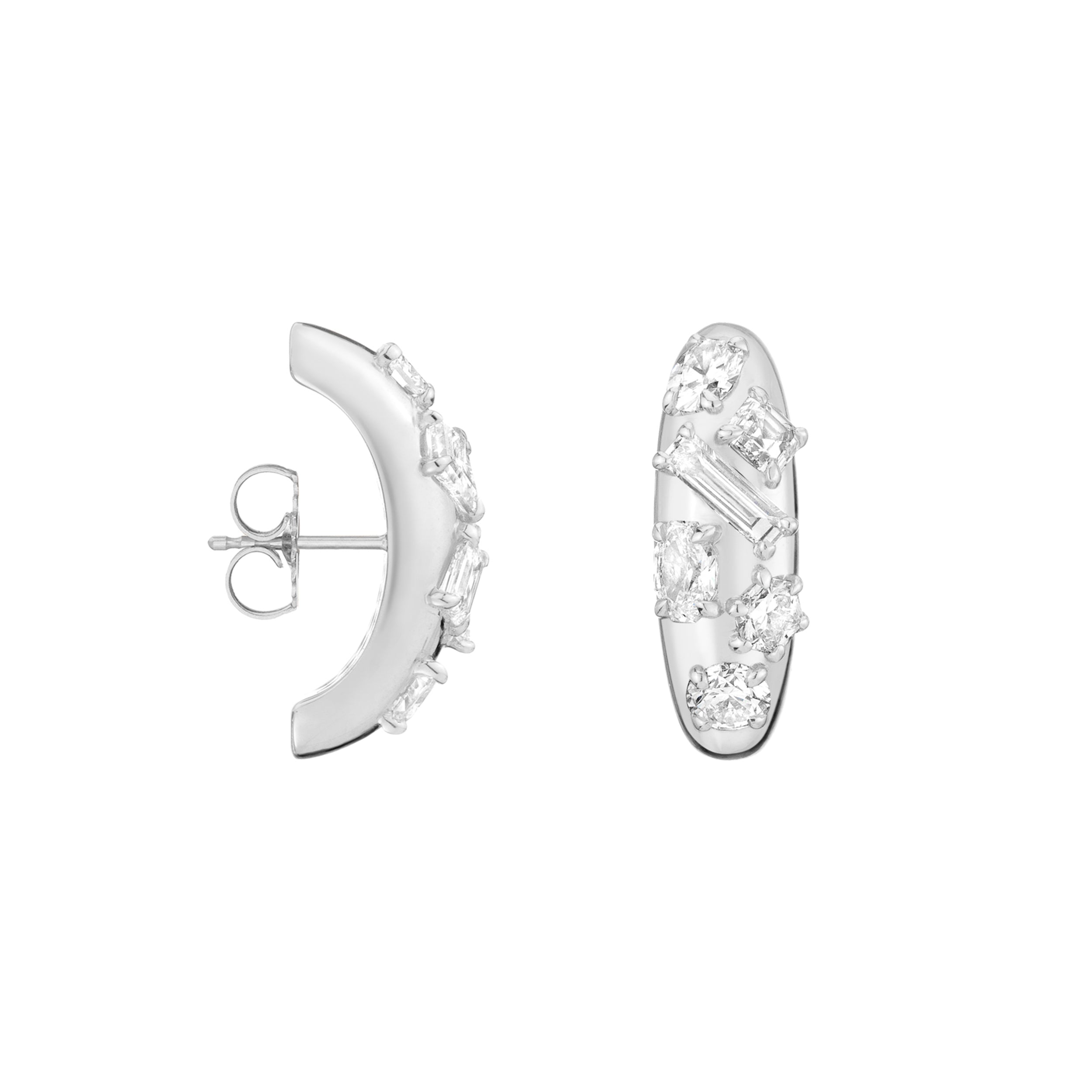 Azadi Bombe Cluster Ear Arcs by Shahla Karimi on white background