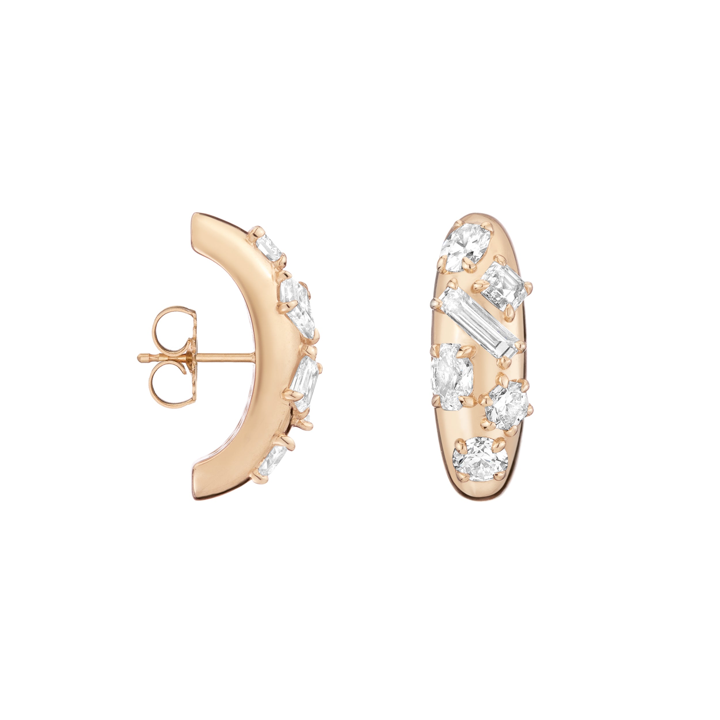 Azadi Bombe Cluster Ear Arcs by Shahla Karimi on white background