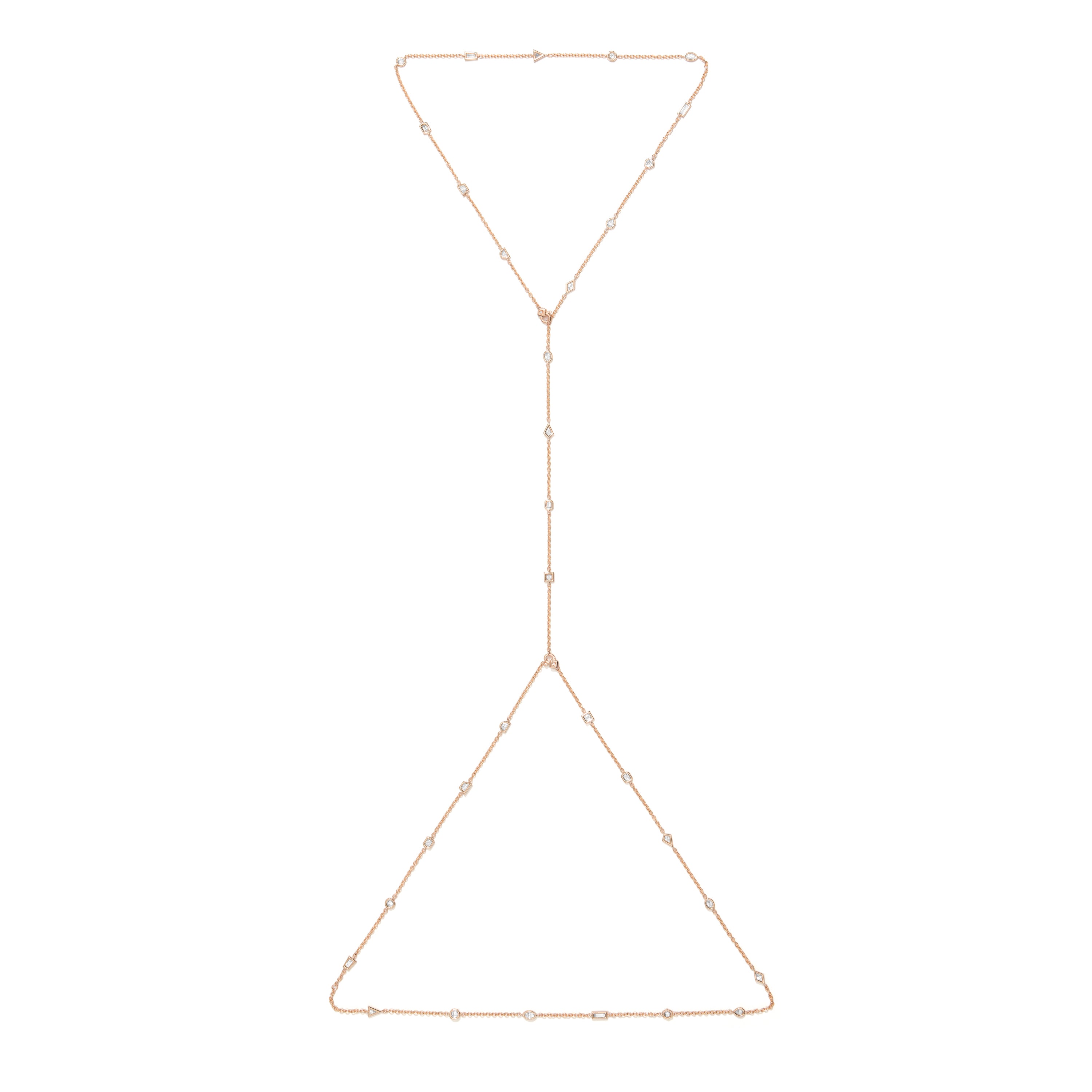 Azadi Puff-Set Convertible Body Chain by Shahla Karimi on white background