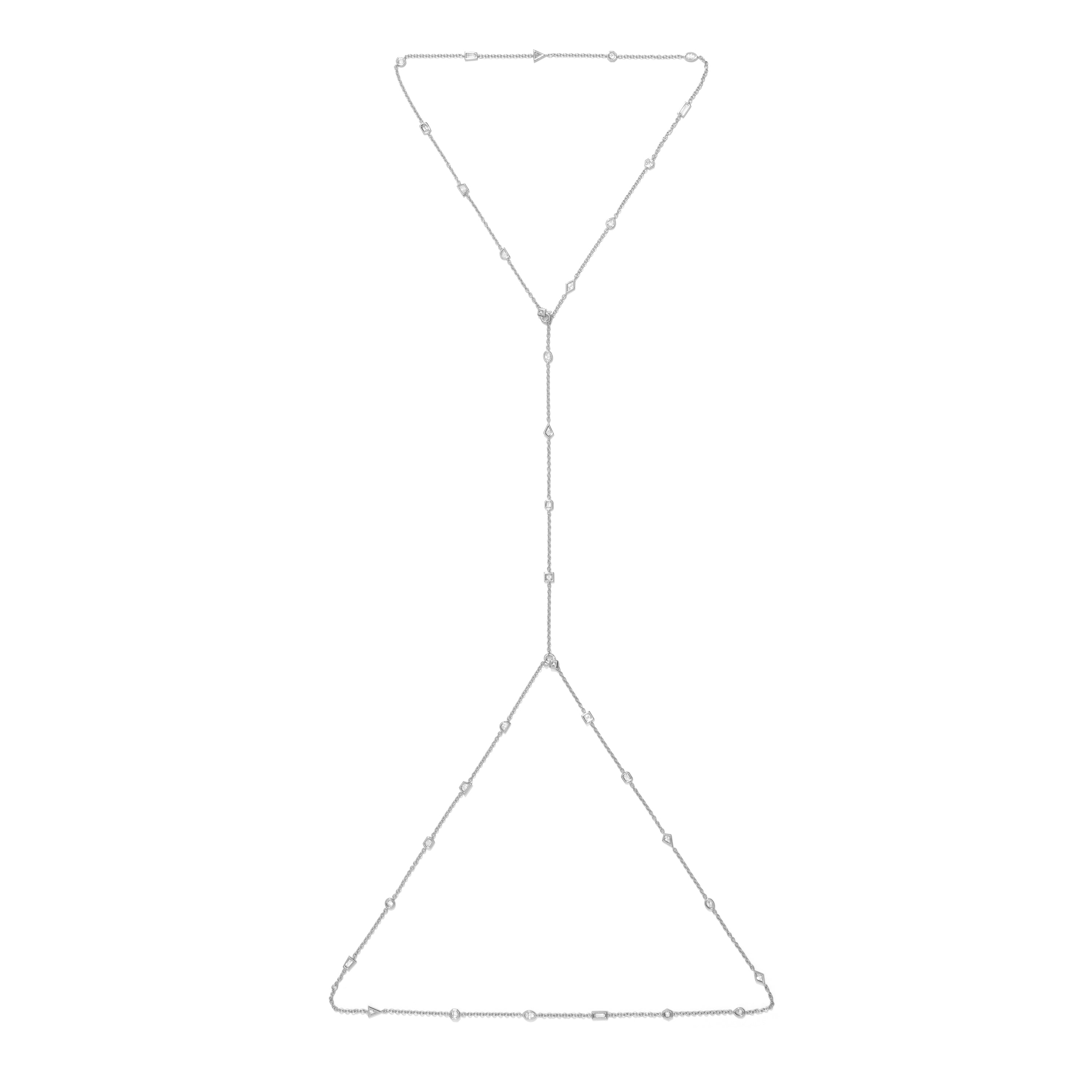 Azadi Puff-Set Convertible Body Chain by Shahla Karimi on white background