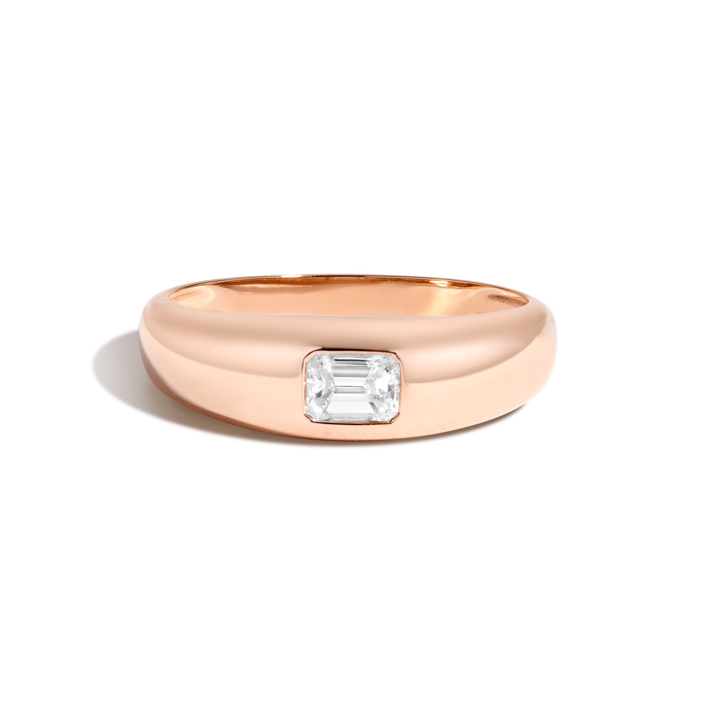 Shahla Karimi Bombe Ring with Emerald Cut 14K Rose Gold