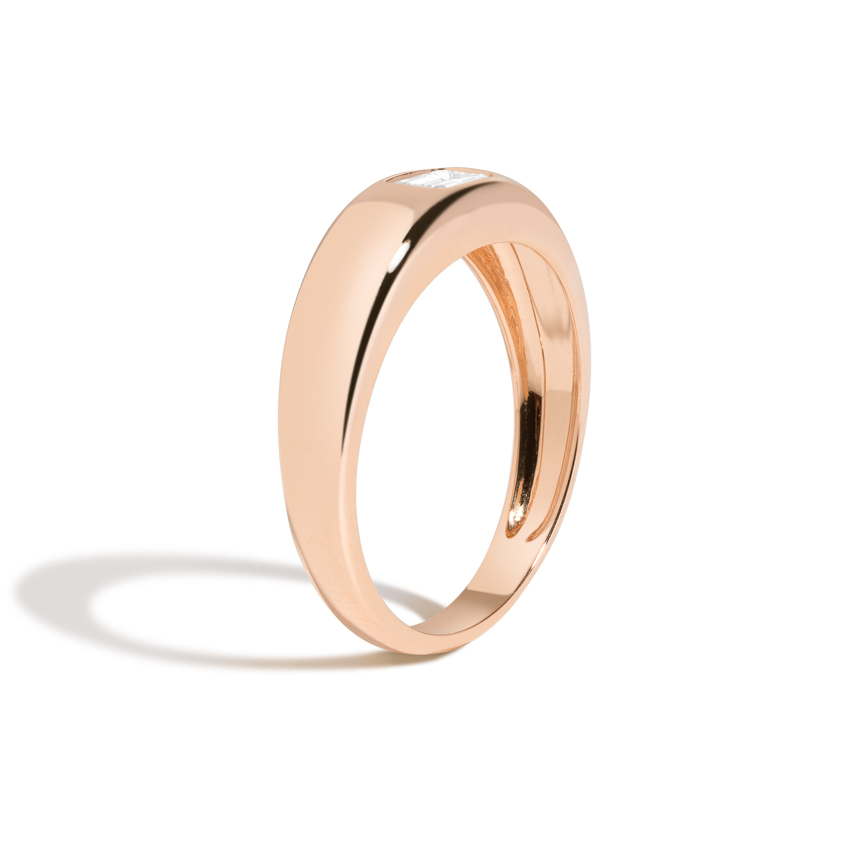 Shahla Karimi Bombe Ring with Emerald Cut 14K Rose Gold