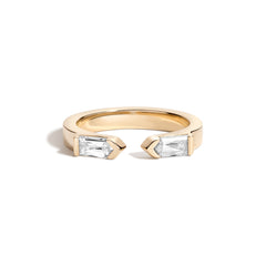 Shahla Karimi Carre & Baguettes Jenga Ring 14K Yellow Gold