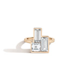 Carre & Baguettes Jenga Ring by Shahla Karimi on white background