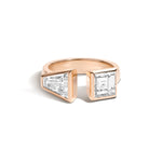 Shahla Karimi Carre & Keystone Jenga Ring 14K Rose Gold