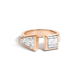 Shahla Karimi Carre & Keystone Jenga Ring 14K Rose Gold