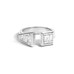 Shahla Karimi Carre & Keystone Jenga Ring 14K White Gold