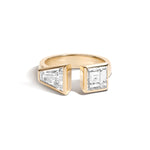 Shahla Karimi Carre & Keystone Jenga Ring 14K Yellow Gold