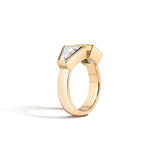 Shahla Karimi Carre & Keystone Jenga Ring 14K Yellow Gold
