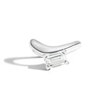 Cloud Offset Emerald Ring by Shahla Karimi on white background