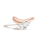 Shahla Karimi Cloud Offset Marquise Ring 14K Rose Gold