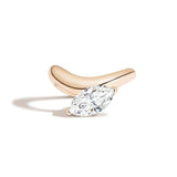 Shahla Karimi Cloud Offset Marquise Ring 14K Yellow Gold