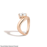 cloud round ring in 14k rose gold side profile on white background