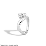 cloud round ring in 14k white gold side profile on white background