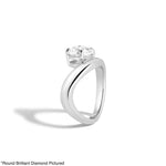 cloud round ring in 14k white gold side profile on white background