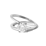 Shahla Karimi Jewelry Brilliant V Ring in 14K White Gold/Platinum and White Diamond 