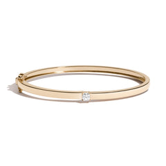 Shahla Karimi Diamond Cushion Bangle 14K Yellow Gold