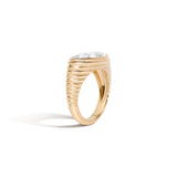 Shahla Karimi East-West Step Antique Cut Marquise Step Ring 14K Yellow Gold