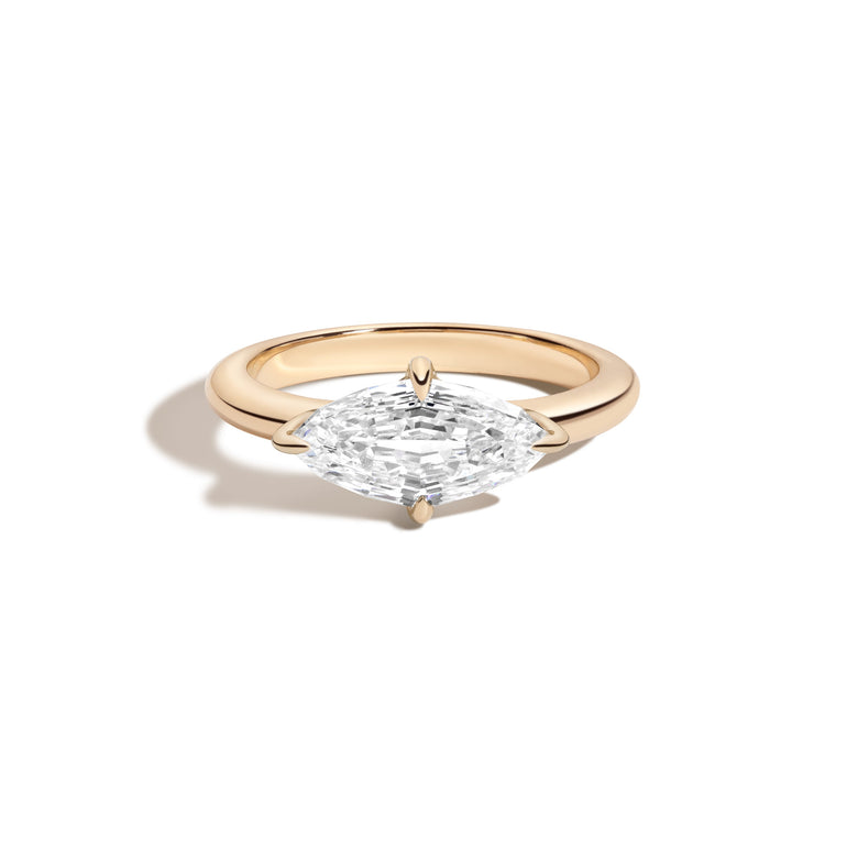 Shahla Karimi East-West Step Cut Marquise Ring 14K Yellow Gold