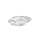 Shahla Karimi East-West Step Cut Oval Ring 14K White Gold